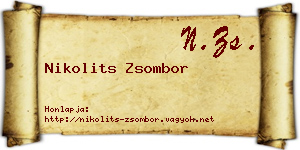 Nikolits Zsombor névjegykártya